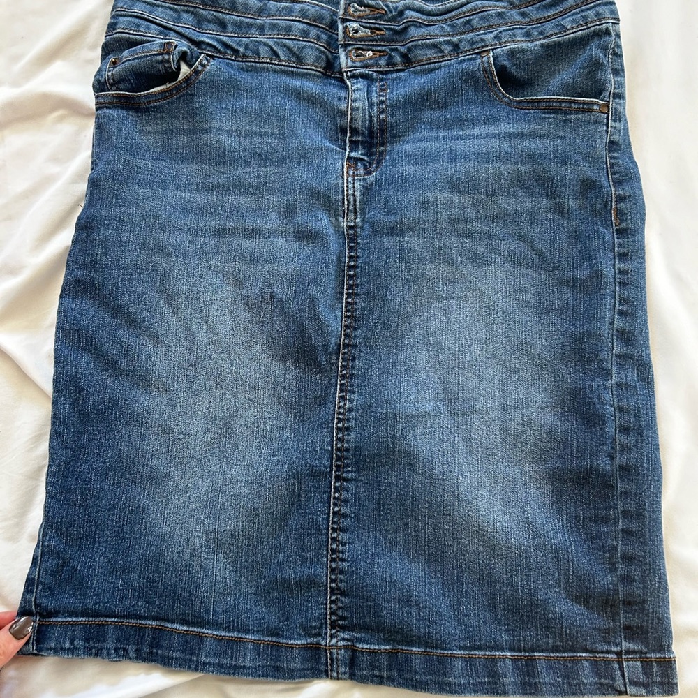 Knee Length Denim Skirt